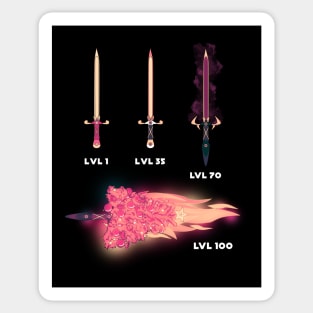 Funny MMORPG Fact Weapons When You Level Up Sticker